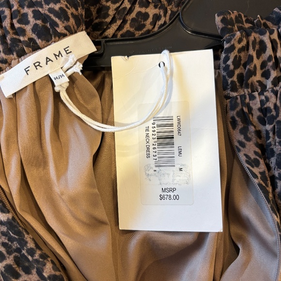 NWT - FRAME TieNeck Silk Minidress Leo Multi - Picture 7 of 7